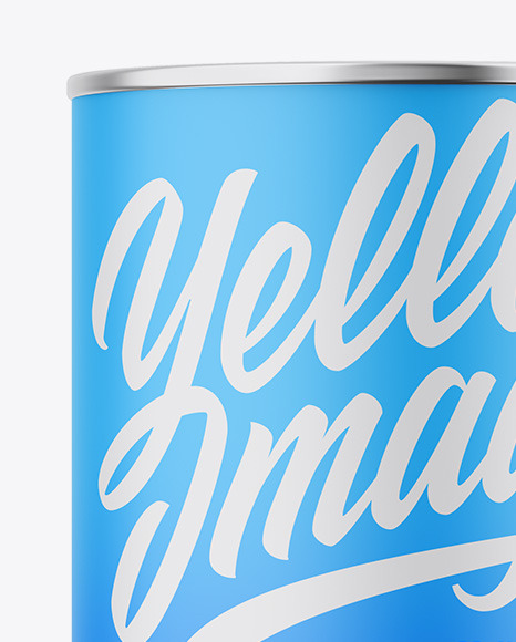 Glossy Metallic Can W/ Matte Label Mockup