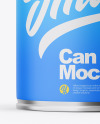 Glossy Metallic Can W/ Matte Label Mockup