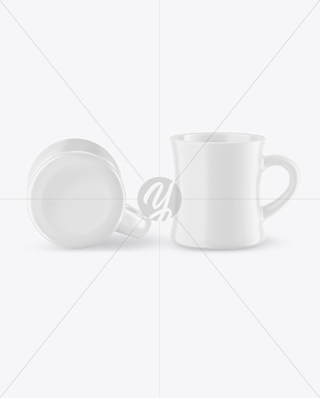 Two Matte Mugs Mockup