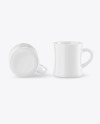 Two Matte Mugs Mockup