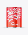 Glossy Metallic Can W/ Glossy Label Mockup
