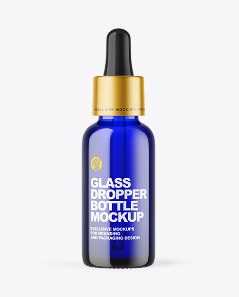 Blue Glass Dropper Bottle Mockup - Blue+Glass+Dropper+Bottle+