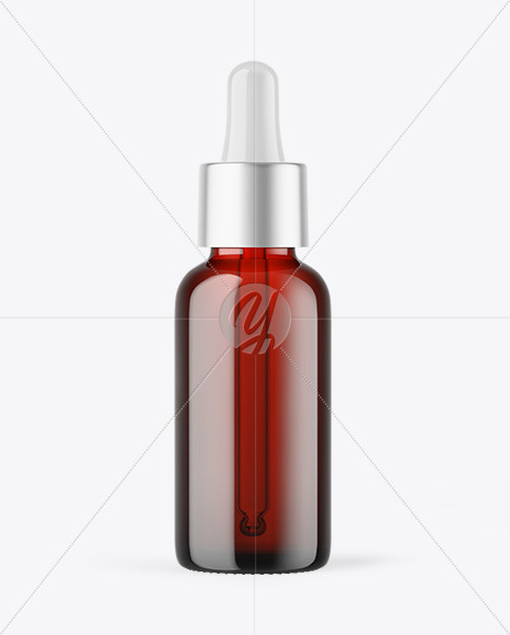 Dark Amber Glass Dropper Bottle Mockup