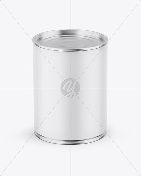 Glossy Metallic Can W/ Matte Label Mockup