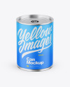 Glossy Metallic Can W/ Matte Label Mockup