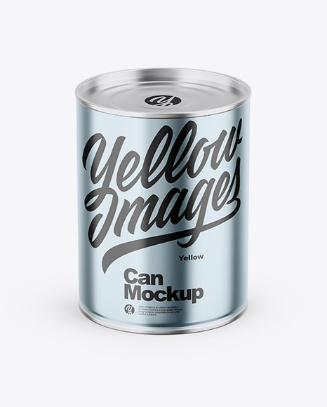 Glossy Metallic Can W/ Matte Label Mockup