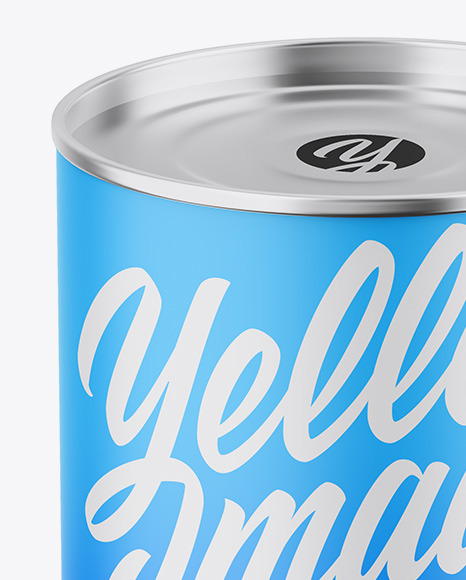 Glossy Metallic Can W/ Matte Label Mockup