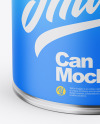 Glossy Metallic Can W/ Matte Label Mockup