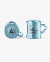 Two Metallic Mugs Mockup