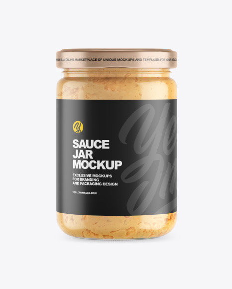 Clear Glass Jar w Spread Mockup - Sauce+cook