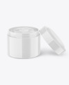 Opened Glossy Cosmetic Jar Mockup