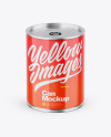 Glossy Metallic Can W/ Glossy Label Mockup