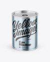 Glossy Metallic Can W/ Glossy Label Mockup