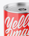 Glossy Metallic Can W/ Glossy Label Mockup