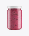 Clear Glass Jar w/ Beet Sauce Mockup