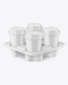 Matte Coffee Cups in Kraft Paper Holder Mockup