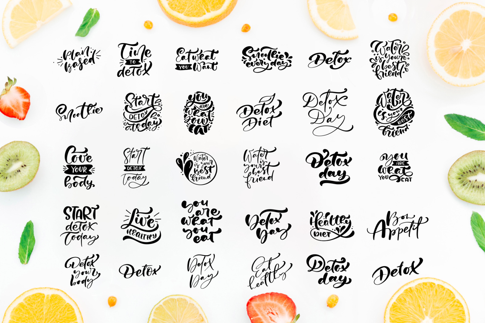 Start Detox Today Lettering Text Start Detox Today Lettering Text
