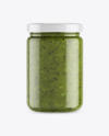 Clear Glass Jar w/ Kiwi Jam Mockup