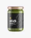 Clear Glass Jar w/ Kiwi Jam Mockup