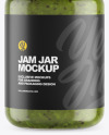 Clear Glass Jar w/ Kiwi Jam Mockup