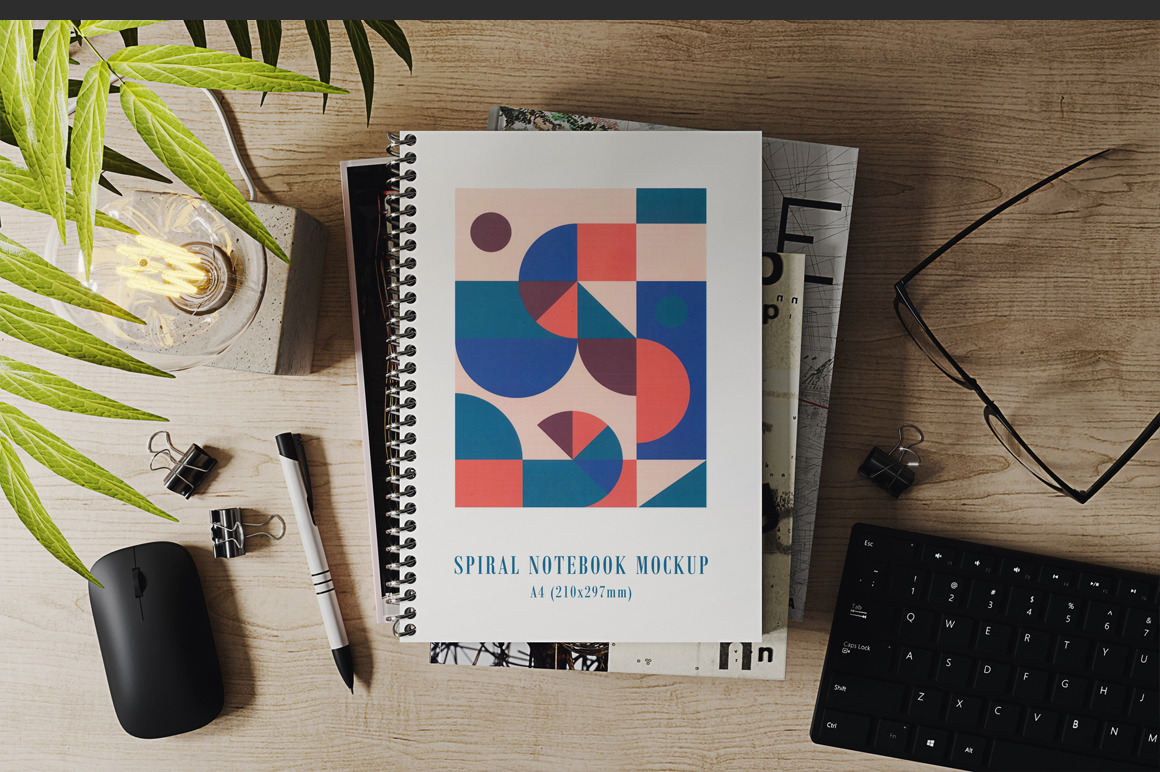 А4 Spiral Coil Binding Book Mockup А4 Spiral Coil Binding Book Mockup