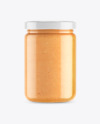 Clear Glass Jar w/ Peanut Butter Mockup