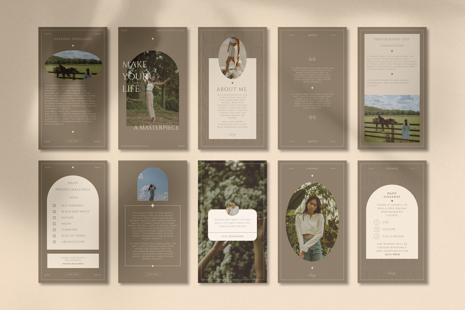 Daisy Instagram stories templates for Canva Daisy Instagram stories templates for Canva