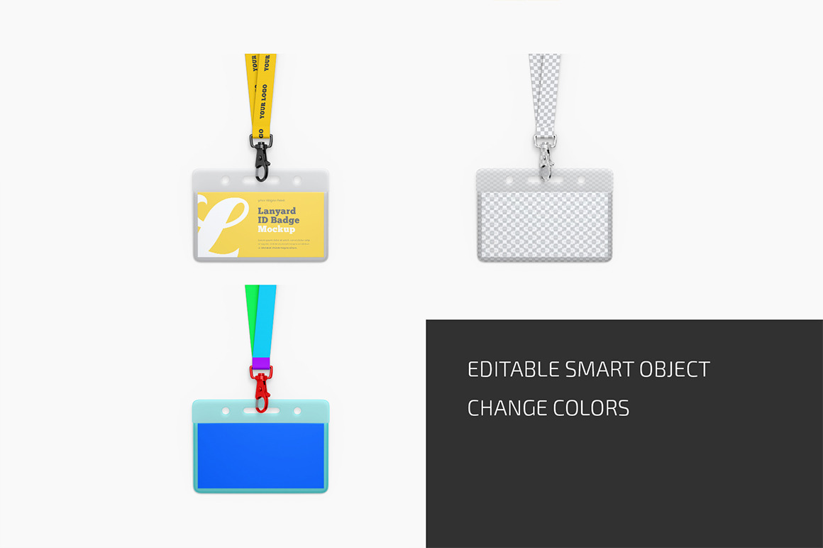 Lanyard ID Badge Mockup Set Lanyard ID Badge Mockup Set