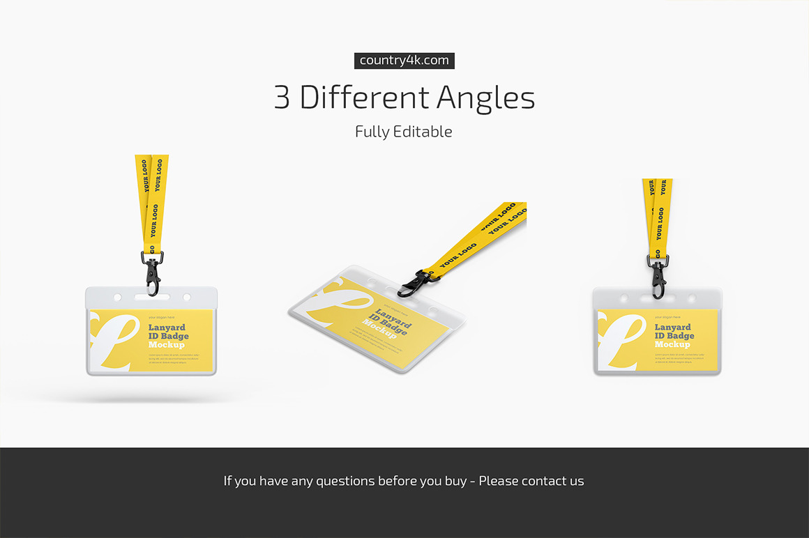 Lanyard ID Badge Mockup Set Lanyard ID Badge Mockup Set