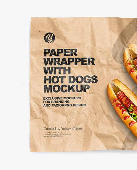 Paper Wrapper With Hot Dogs Mockup