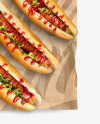 Paper Wrapper With Hot Dogs Mockup