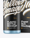 Metallic Plastic Bottle with Box Mockup