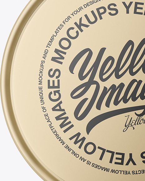 Round Tin Can with Dragee Mockup