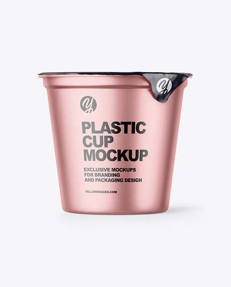 Metallic Yoghurt Cup Mockup - Free Download Images High Quality PNG