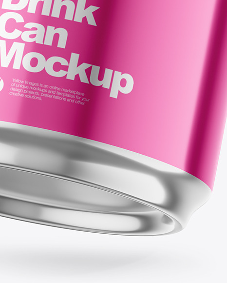 250ml Glossy Metallic Drink Can w/ Foil Lid Mockup