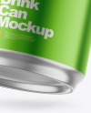 250ml Matte Metallic Drink Can w/ Foil Lid Mockup