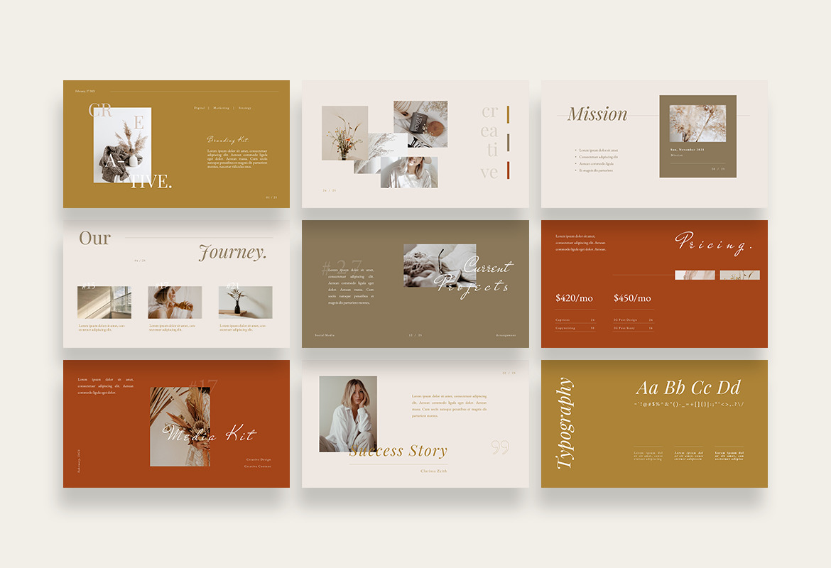 Beauty Minimalist Branding Kit PPTX