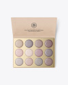 Eyeshadow Palette with Kraft Paper Box Mockup