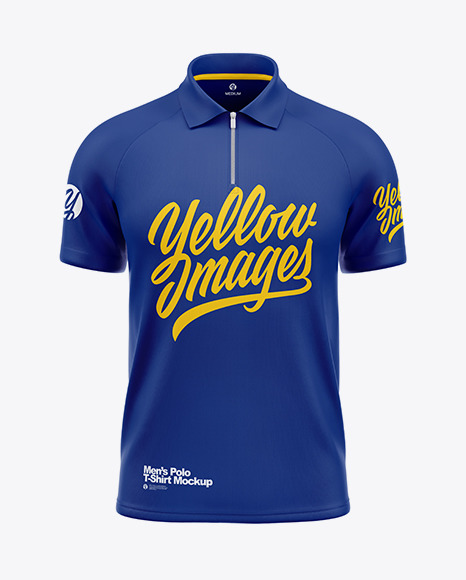 Raglan Zip Polo Shirt Mockup