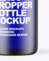 Frosted Blue Glass Dropper Bottle Mockup