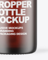 Frosted Dark Amber Glass Dropper Bottle Mockup