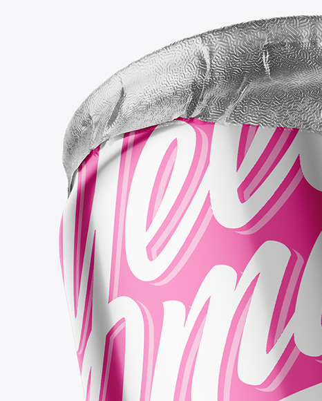 250ml Glossy Metallic Drink Can w/ Foil Lid Mockup