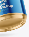 250ml Glossy Metallic Drink Can w/ Foil Lid Mockup