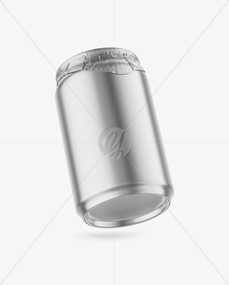 250ml Matte Metallic Drink Can w/ Foil Lid Mockup