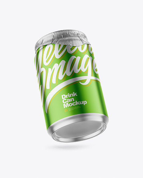 250ml Matte Metallic Drink Can w/ Foil Lid Mockup