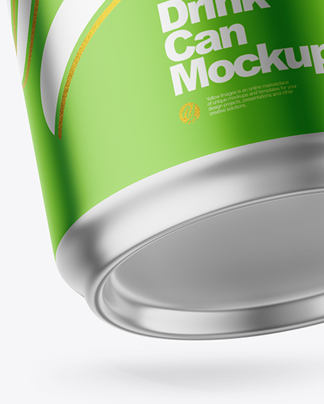 250ml Matte Metallic Drink Can w/ Foil Lid Mockup