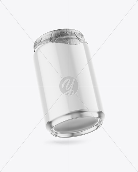 250ml Glossy Drink Can w/ Foil Lid Mockup