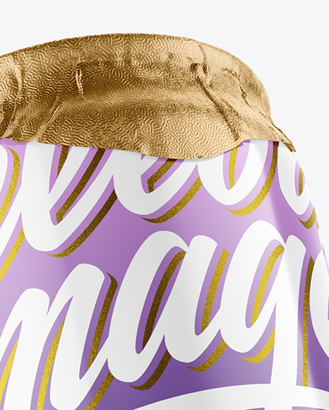250ml Glossy Drink Can w/ Foil Lid Mockup