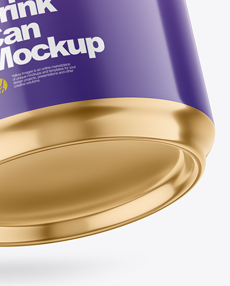 250ml Glossy Drink Can w/ Foil Lid Mockup