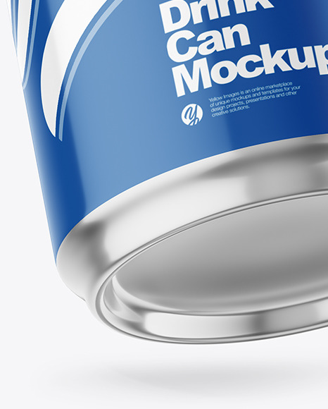 250ml Glossy Drink Can w/ Foil Lid Mockup